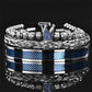 Heren Roestvrij Staal Kroon Armband 3-Delige Set