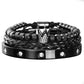 Heren Roestvrij Staal Kroon Armband 3-Delige Set