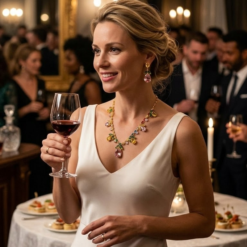Elegante Tulp Ketting en Oorbellen Set