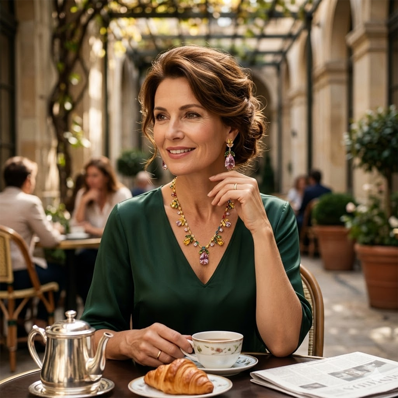 Elegante Tulp Ketting en Oorbellen Set