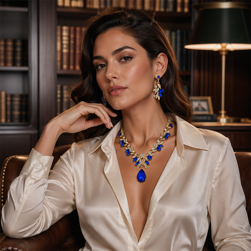 📢📢50% KORTING!! ⏰Schitterende Traanvorm Hanger Ketting en Oorbellen Set