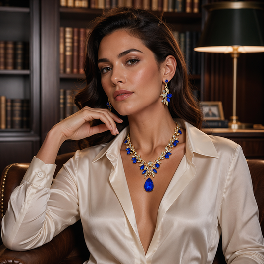 📢📢50% KORTING!! ⏰Schitterende Traanvorm Hanger Ketting en Oorbellen Set