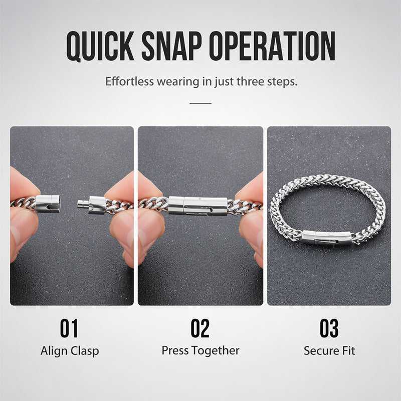 Heren Titanium Staal Armband Minimalistisch Hip Hop Ketting