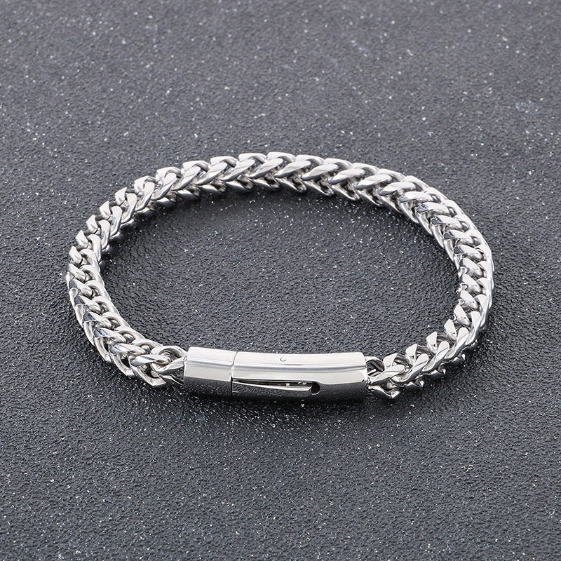 Heren Titanium Staal Armband Minimalistisch Hip Hop Ketting