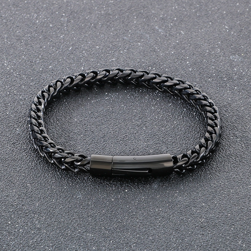 Heren Titanium Staal Armband Minimalistisch Hip Hop Ketting