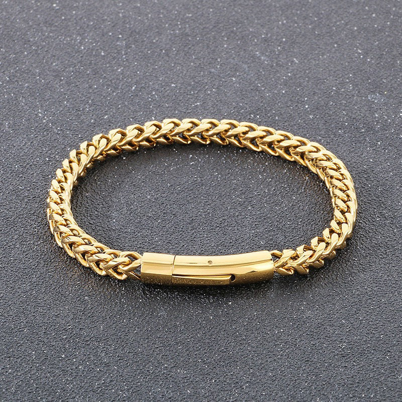 Heren Titanium Staal Armband Minimalistisch Hip Hop Ketting