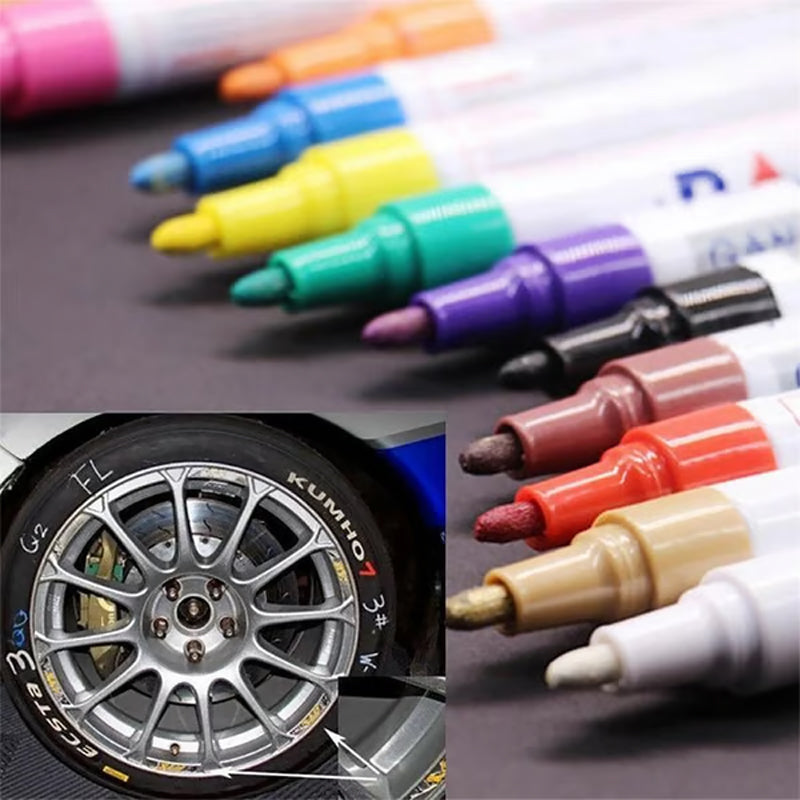 💥 Met 50% korting! 🔥 Waterbestendige bandenverfpen – 12 kleuren, 6-12 maanden houdbaar, geurloos, niet-giftig, eenvoudig aan te brengen, perfect voor krassen en custom ontwerpen 🚗