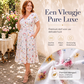 Damesjurk met V-hals, bloemenprint en gedraaide taille