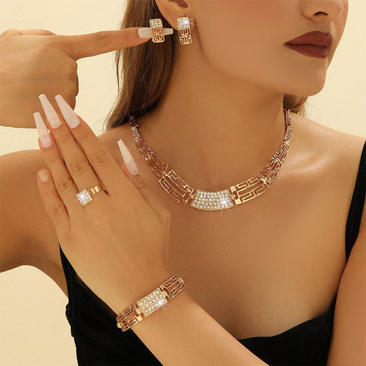 Elegante Strass Sieradenset 4-Delig