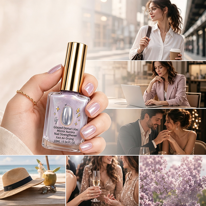 💜 Lila Spiegel Nagelversterker – Glanzend, Veganistisch, Versterkt ✅