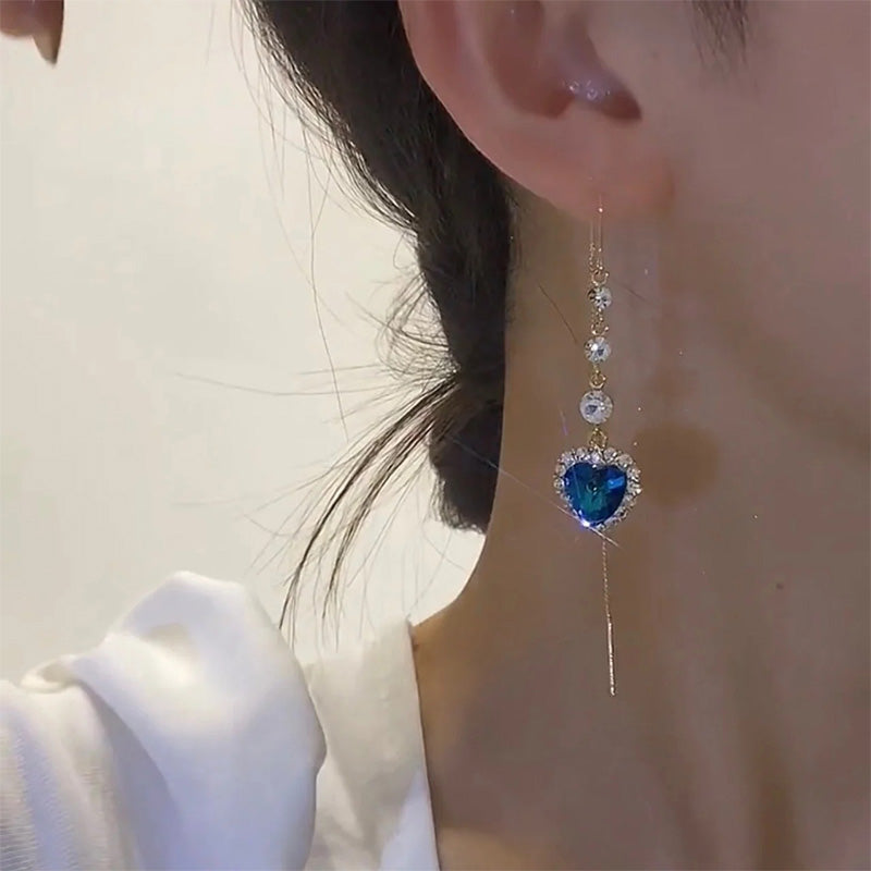 💙 Het ideale cadeau – Prachtige oorbellen met een blauw hartje van synthetische edelsteen 🌿