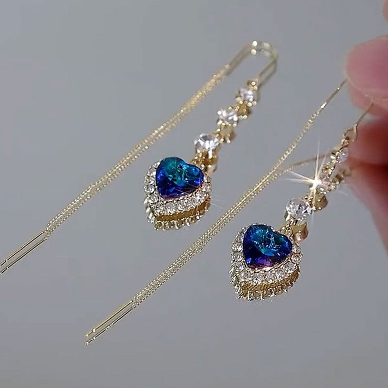 💙 Het ideale cadeau – Prachtige oorbellen met een blauw hartje van synthetische edelsteen 🌿