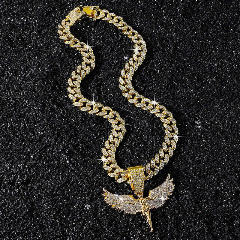 Halsketting met sprankelende strass-hanger voor heren