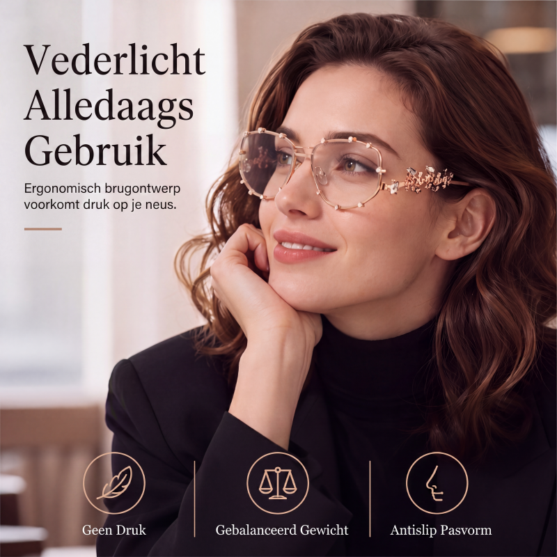 🕶️ -50%! ✨ Chica zonnebril voor dames met strassteentjes – koperlegering + AC glazen – geometrisch montuur UV400 & gezichtssmallend effect 💎