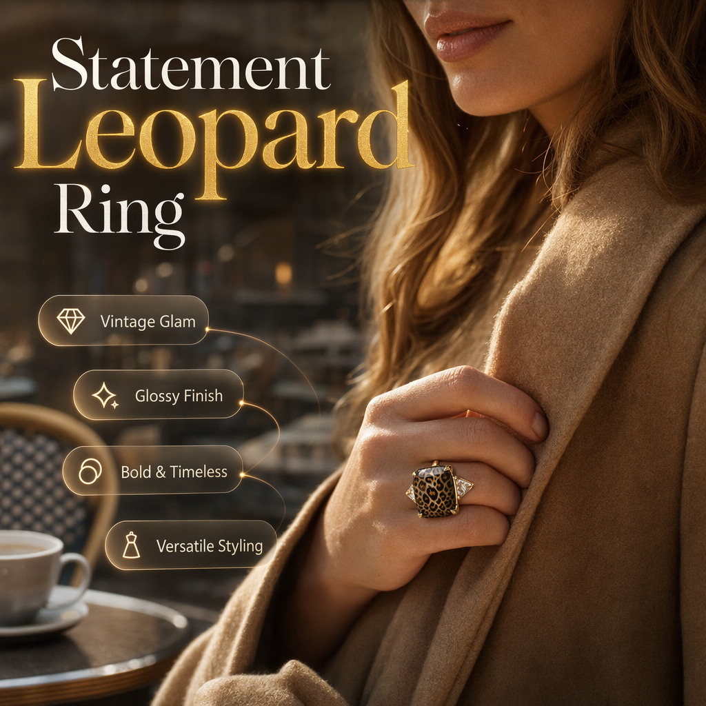 Vintage Luipaardprint Koperen Ring