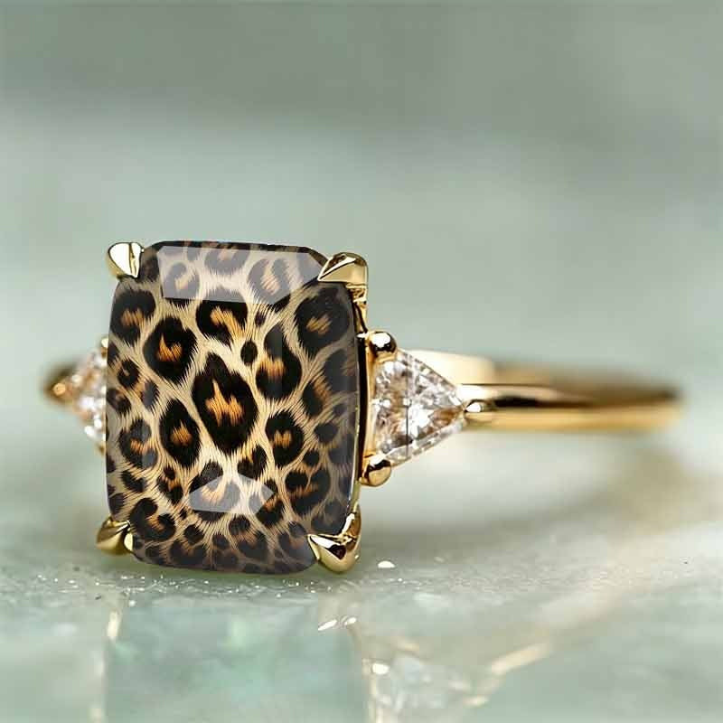 Vintage Luipaardprint Koperen Ring