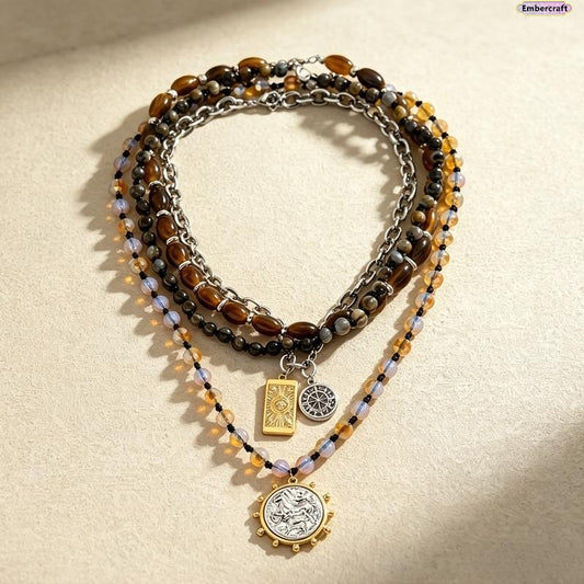 Retro Meerlaagse Kralenketting