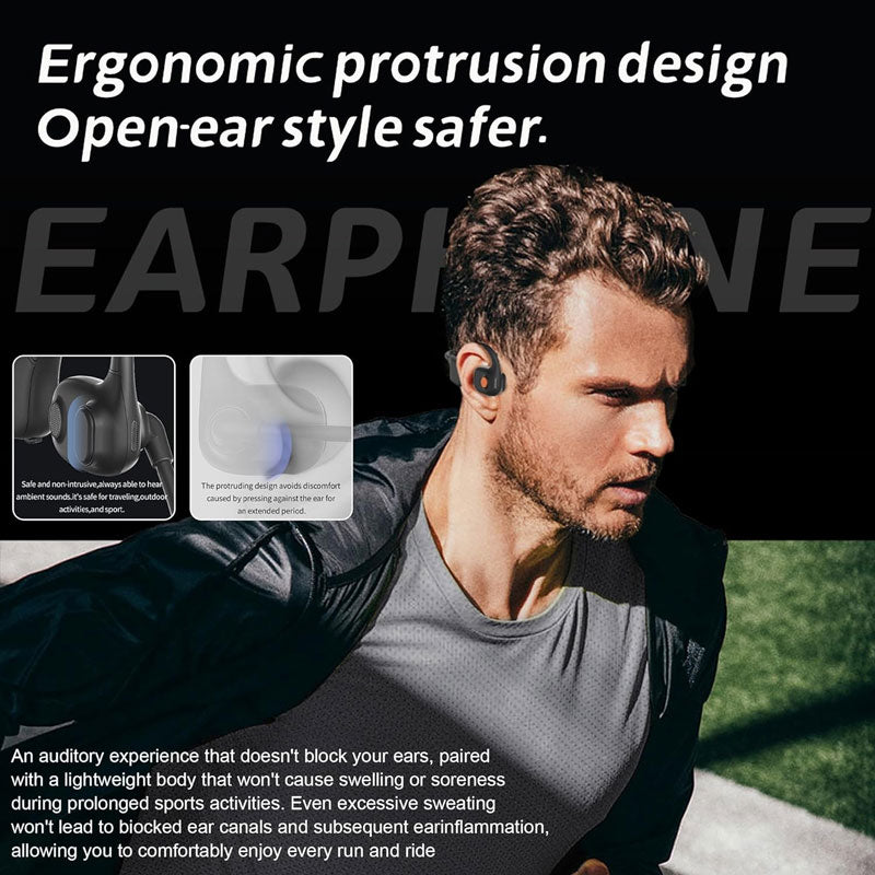 Bluetooth-headset met open oorontwerp en ruisonderdrukkende microfoon