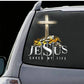 Waterbestendige vinylsticker met christelijk kruis voor op de auto