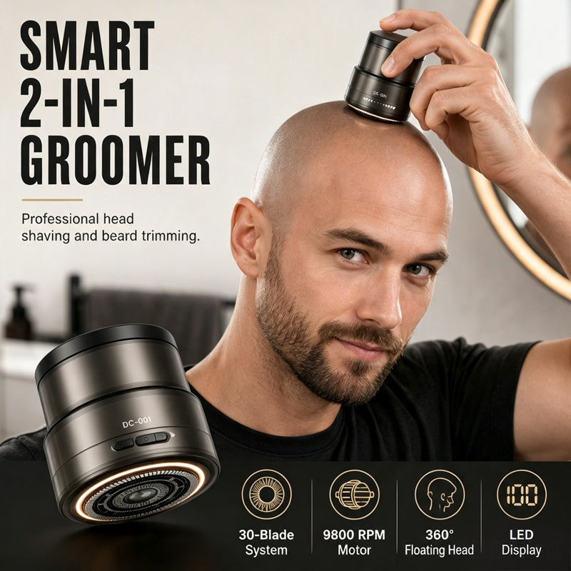 📢📢50% OFF !! ⏰2-in-1 scheerapparaat – kaal scheren én baard trimmen met 1 apparaat