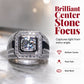 Elegante, glinsterende vierkante halo-ring