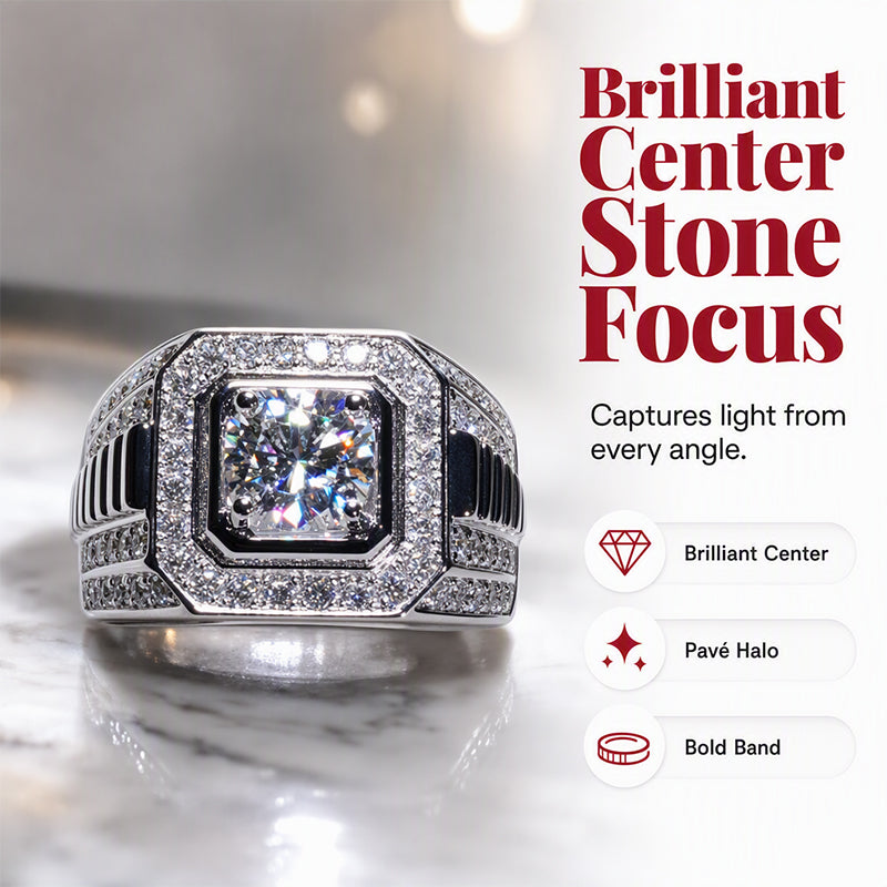 Elegante, glinsterende vierkante halo-ring