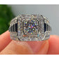 Elegante, glinsterende vierkante halo-ring