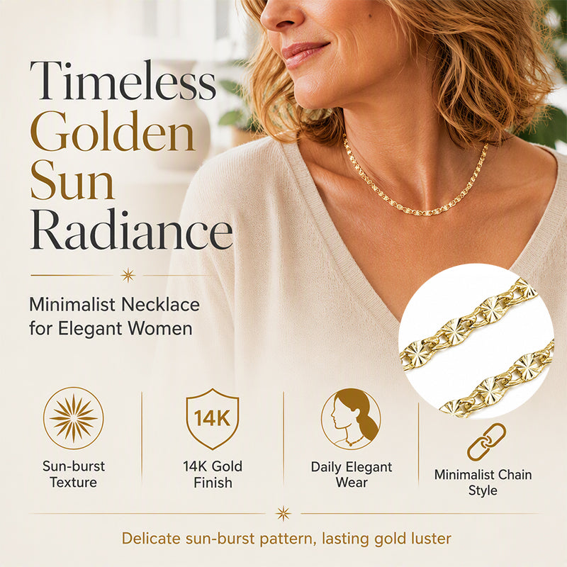 Elegante, vergulde ketting met platte schakels voor dames