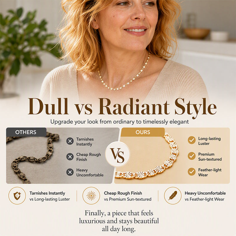 Elegante, vergulde ketting met platte schakels voor dames