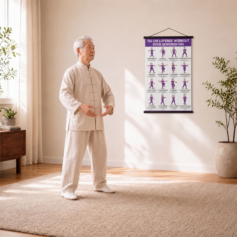 Tai Chi-workoutposter voor senioren