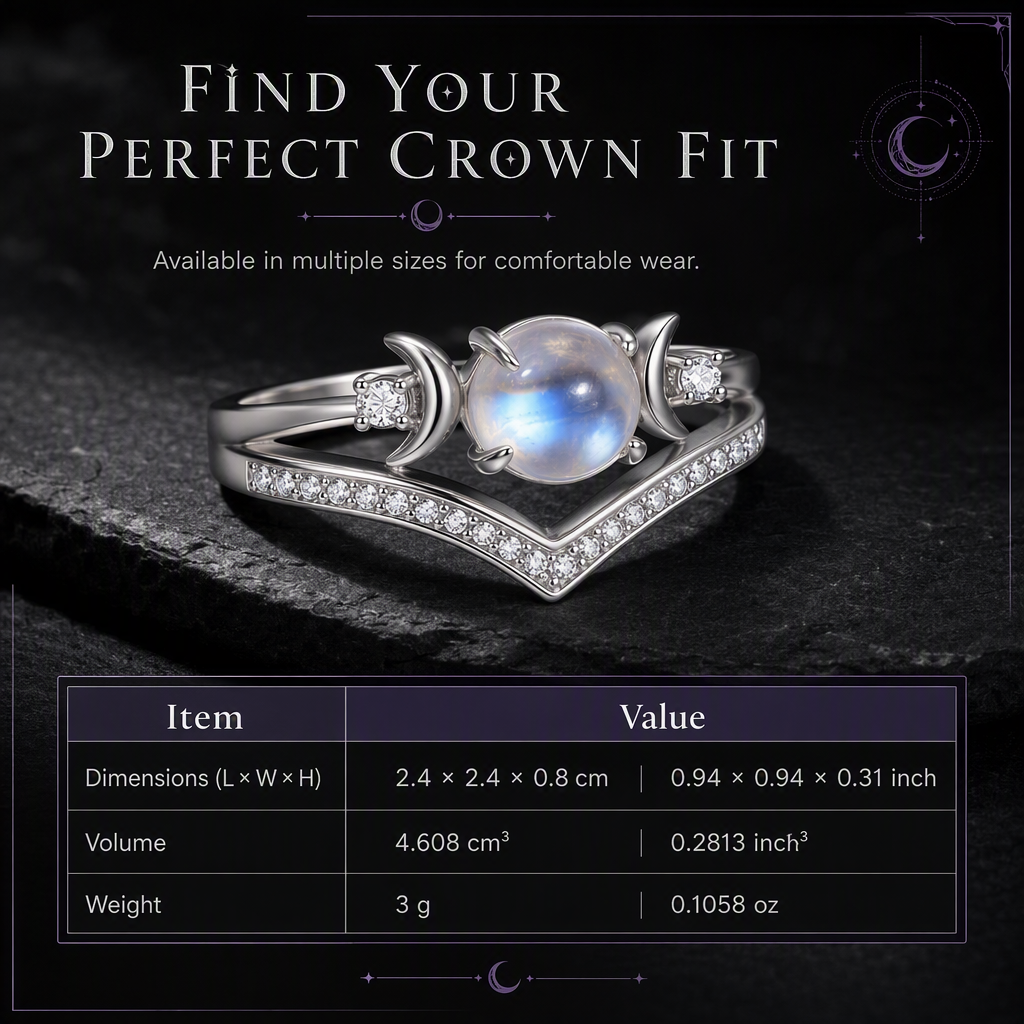 🌙 50% RABATT! 💍 Mondstein Ring – Halbmond-Design & mystische Eleganz ✨