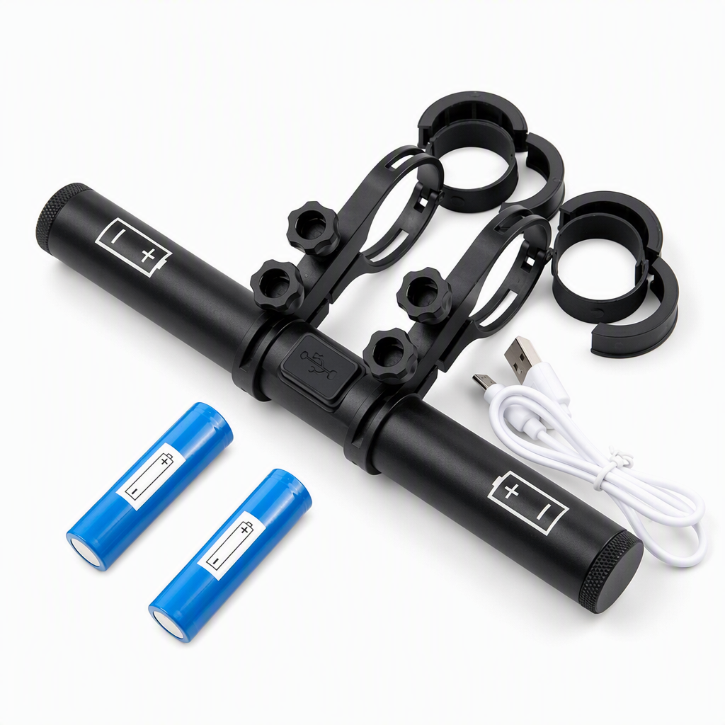 🚲 Lenker-Erweiterung mit USB-Powerbank & Halterung für Fahrradlampe & Taschenlampe – mehr Platz am Lenker🔋