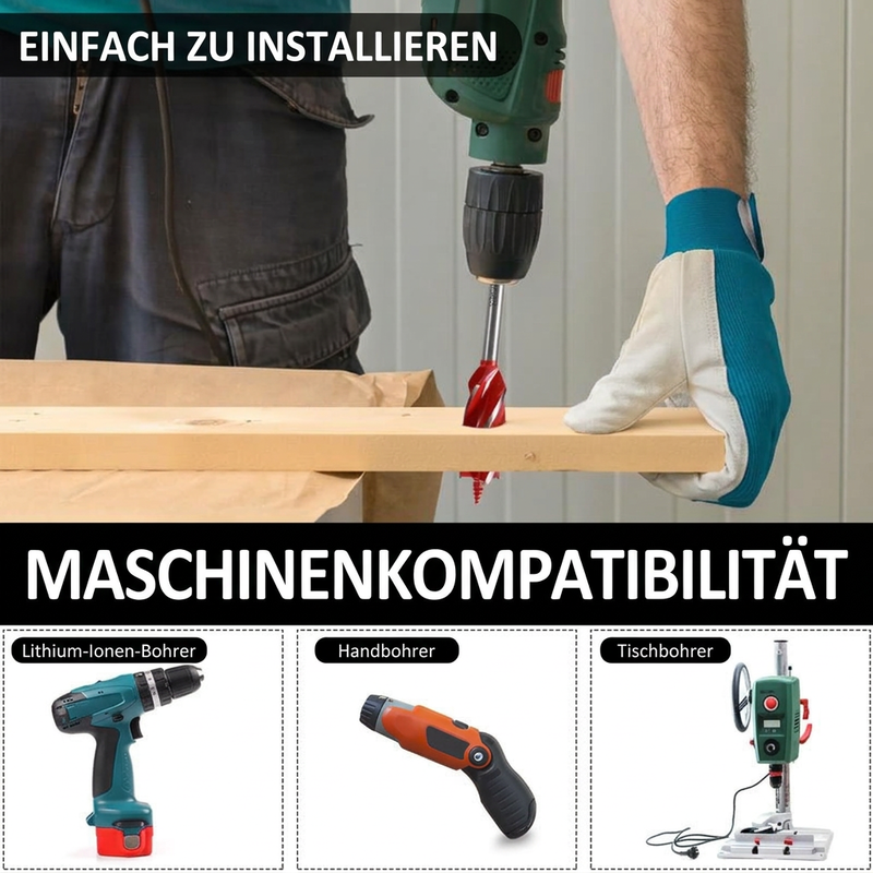 📢📢40% RABATT !!⏰8-teiliges Spiralbohrer-Set mit 4 Schneiden für die Holzbearbeitung