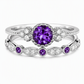 Women's Fashion Micro Pave Zircon Ring with Imitation Gemstone for Engagement and Couples