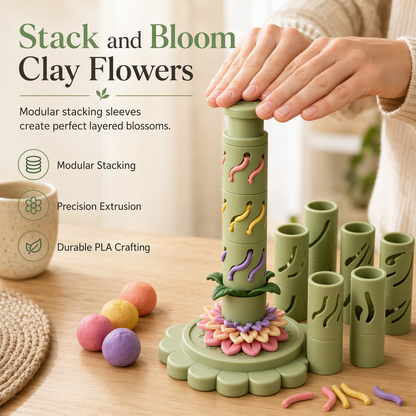 DIY Clay Flower Shaping Tool and Modular Clay Bloom Maker for Handmade Crafts