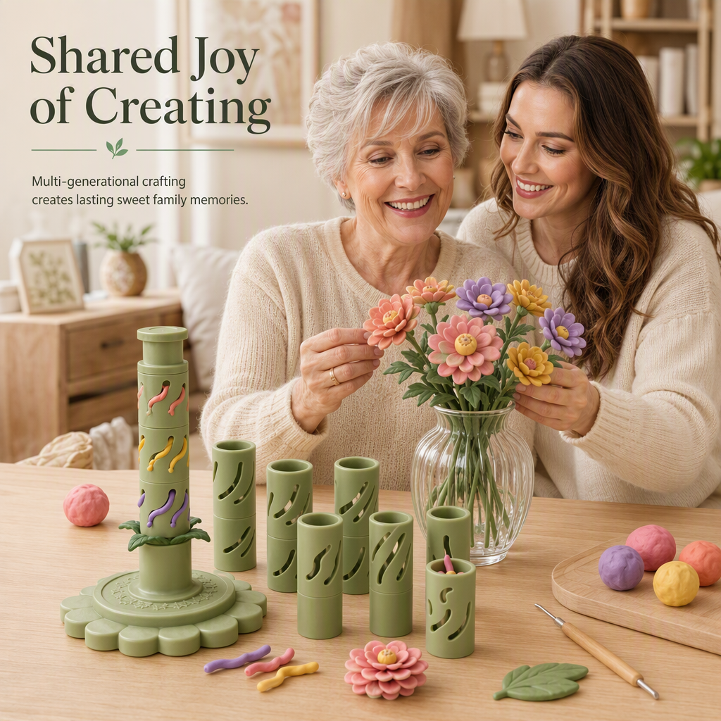 DIY Clay Flower Shaping Tool and Modular Clay Bloom Maker for Handmade Crafts