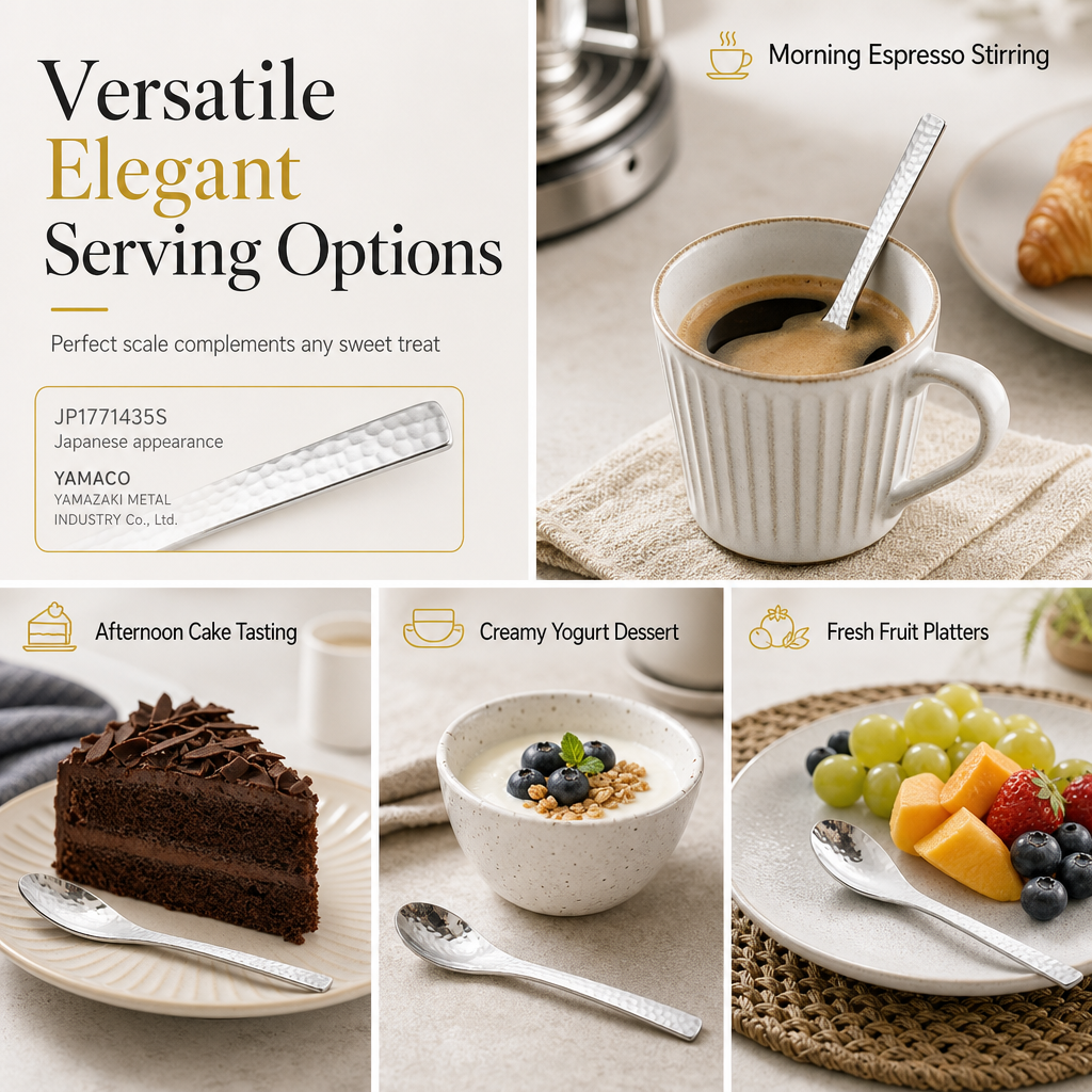 🍰✨ Japanisches Dessert-Besteck aus 304 Edelstahl – Ergonomischer Griff & lebensmittelecht | Premium Qualität