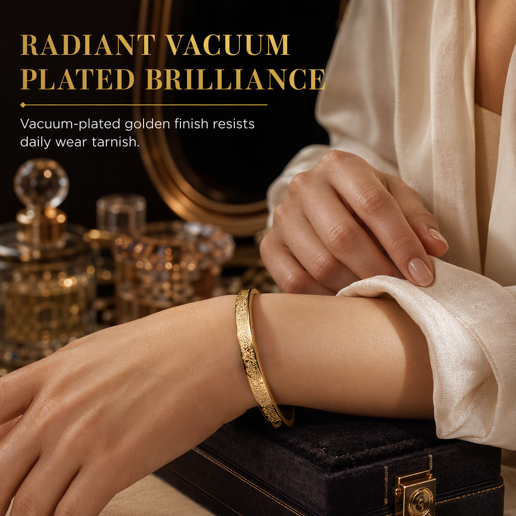 🌸50% RABATT💫Armreif aus Titanstahl – 18-karätig vergoldet und graviert, rostfrei mit dauerhaftem Glanz💛
