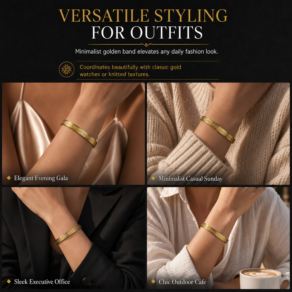 🌸50% RABATT💫Armreif aus Titanstahl – 18-karätig vergoldet und graviert, rostfrei mit dauerhaftem Glanz💛