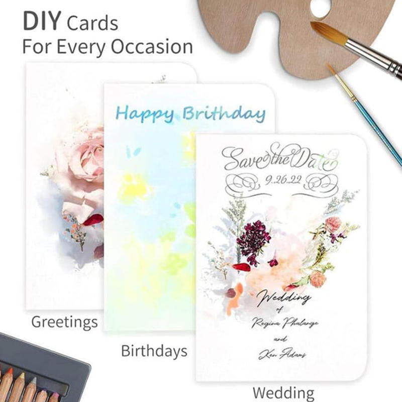 Blank Watercolor Cards and Envelopes Set