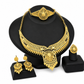 💛 50% RABATT 💍 24-karätig vergoldetes Brautschmuck-Set, Dubai & indischer Stil mit Kette, Armband, Ring und Ohrringen 📿