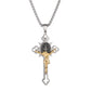 Herren-Halskette mit Vintage-Kreuz-Anhänger aus Edelstahl