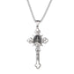 Herren-Halskette mit Vintage-Kreuz-Anhänger aus Edelstahl