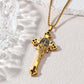 Herren-Halskette mit Vintage-Kreuz-Anhänger aus Edelstahl