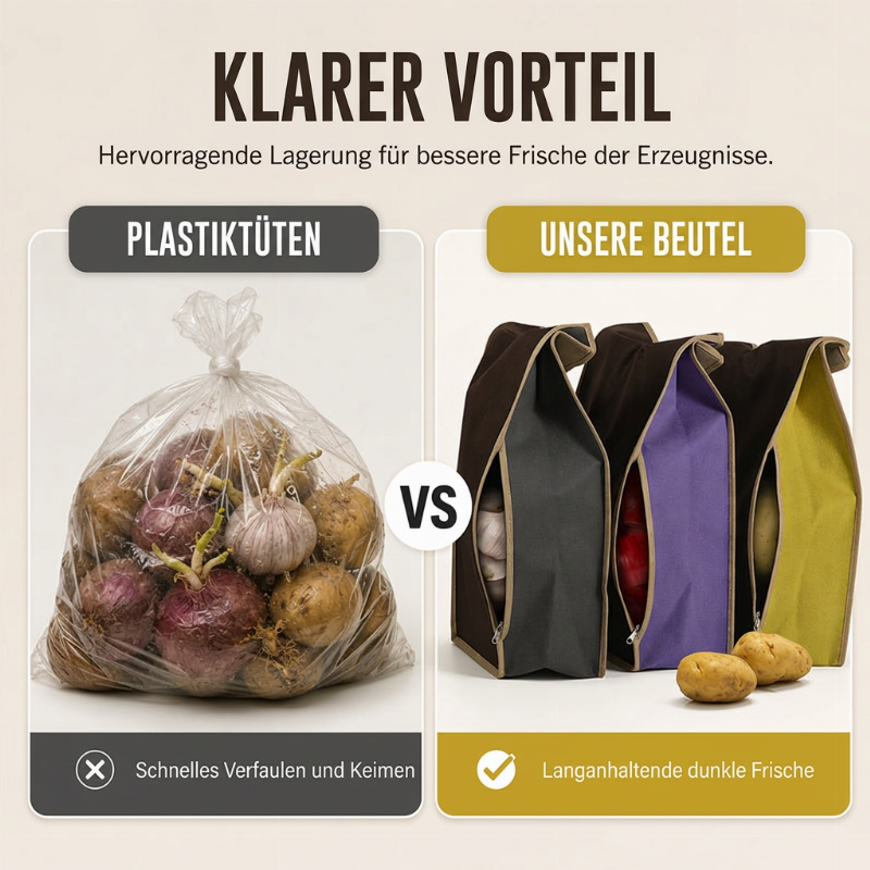 🥔 50 % RABATT 📦 Vliesstoff-Gemüsebeutel, groß, für Kartoffeln, Zwiebeln und Gemüse 🧅